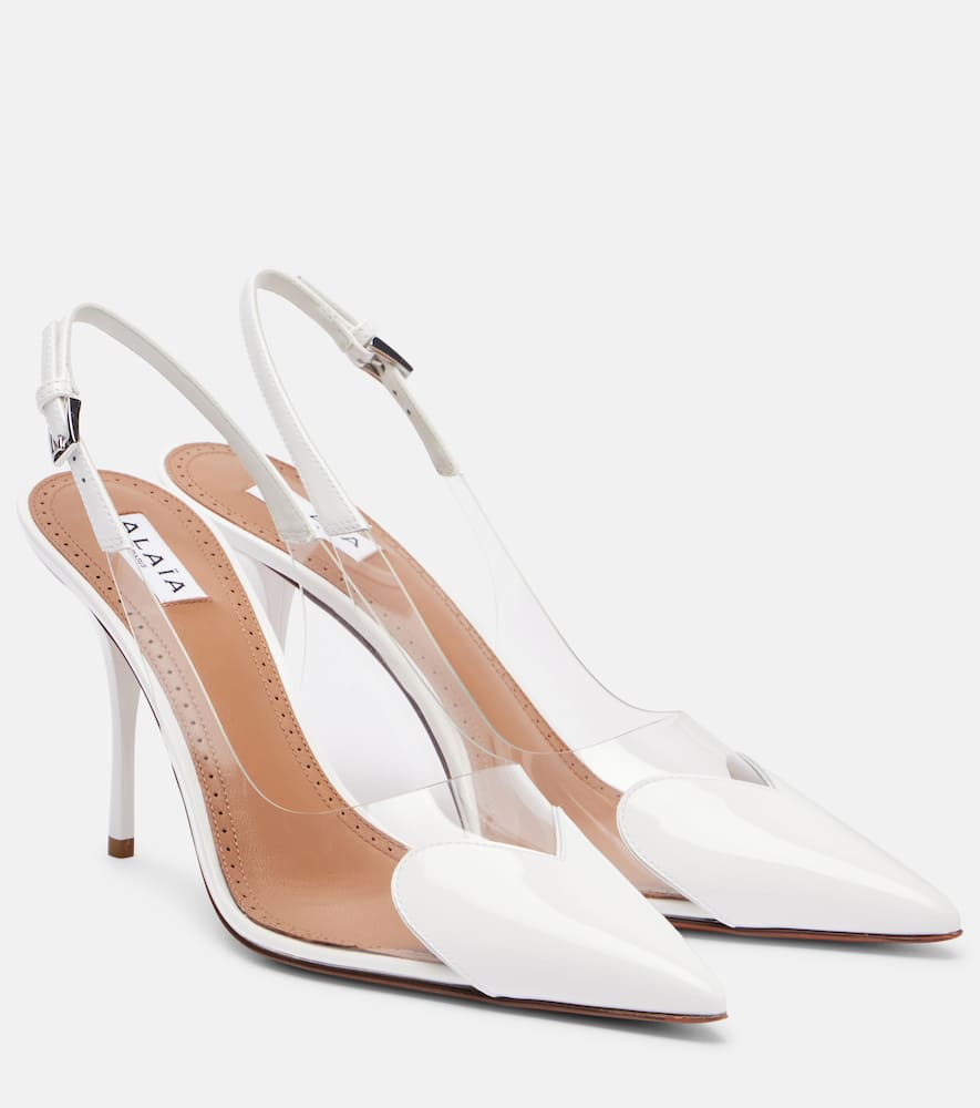Туфли-лодочки Le Cœur 90 из лаковой кожи Alaïa, Blanc Optique