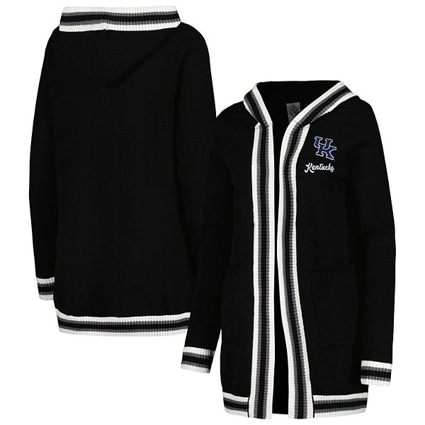 

Женский черный кардиган с капюшоном kentucky wildcats one more round tri-blend в полоску Gameday Couture