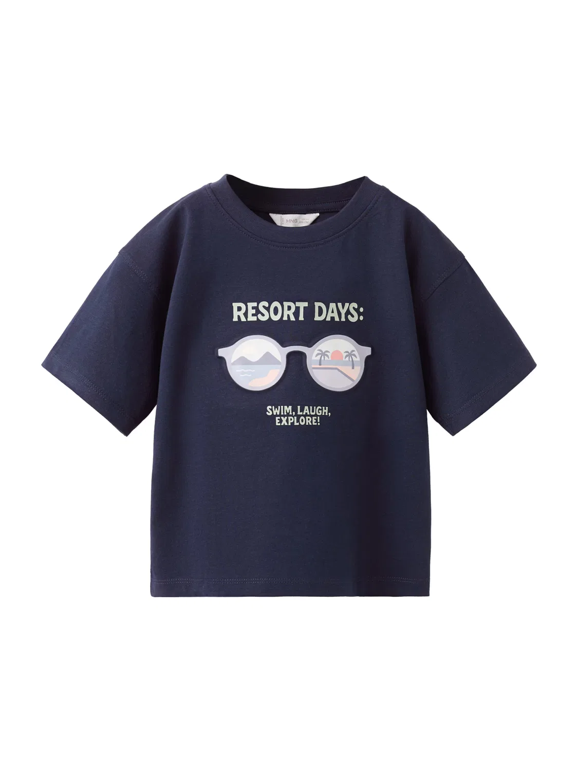 Футболка 'MGLASS' Mango Kids, Navy/Smoke Blue