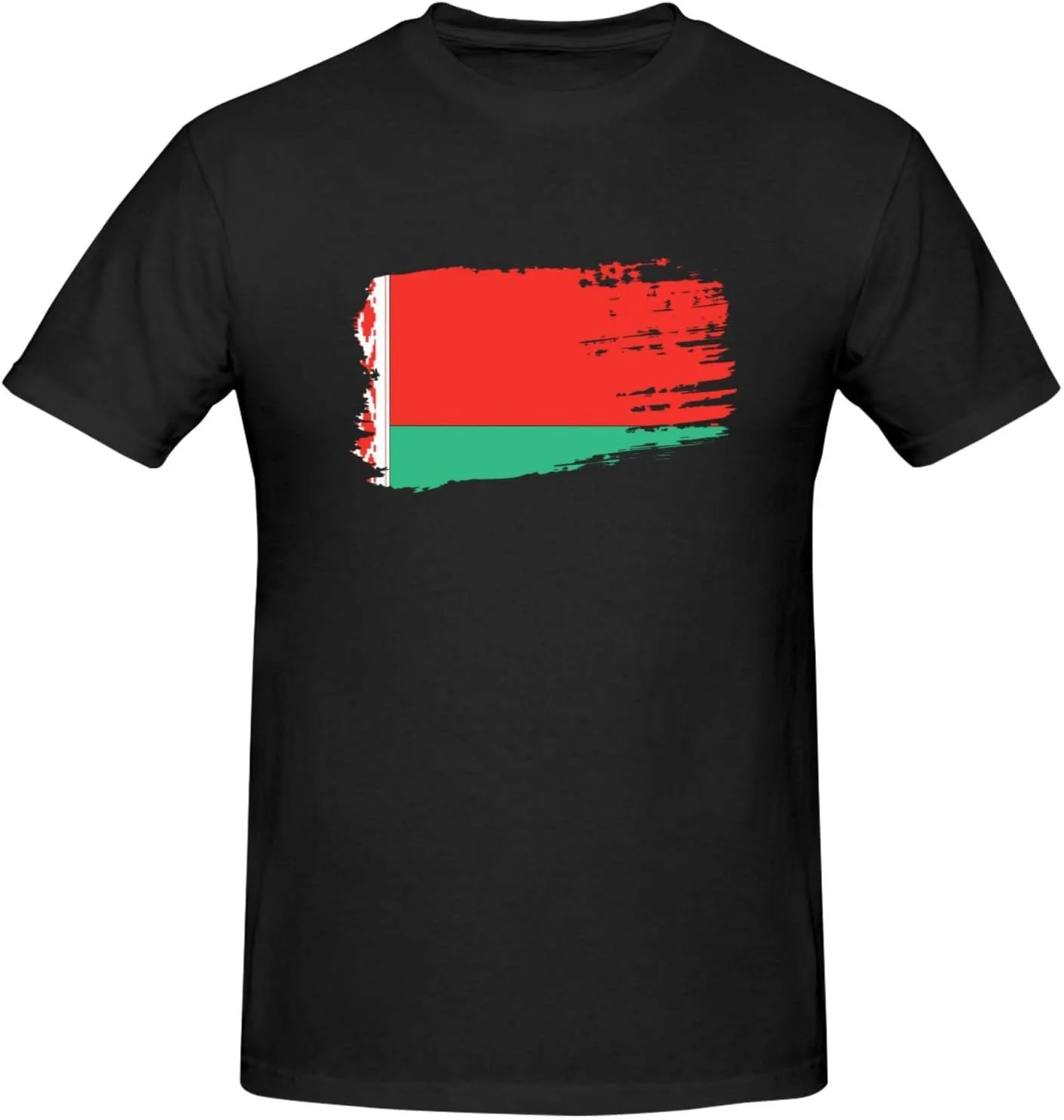 Футболка Belarus с коротким рукавом, мужская, уличный стиль, хлопковая, повседневный топ Generic, черный — фото 4