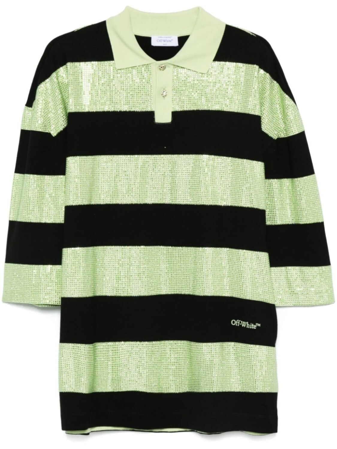 

Off-White рубашка поло Crystal Stripes, зеленый