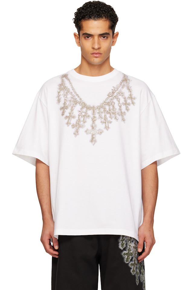 

Футболка с крестиком на шее We11Done, белый