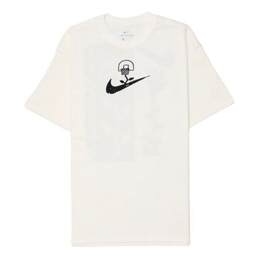 

Футболка Nike Basketball Sports Graffiti Printing Short Sleeve US Edition Creamy White DC1283-910, кремовый