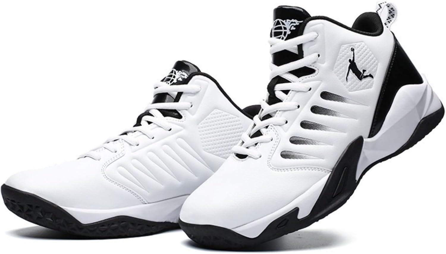 

Мужские баскетбольные кроссовки с высоким верхом, цветные нескользящие кроссовки для уличного спорта, тренажерного зала и повседневной носки Huayorong, белый