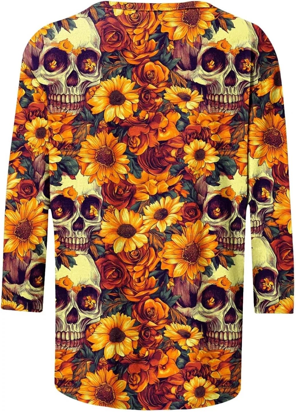 Футболка с черепами и цветами, Día De Los Muertos, мультиколор — фото 4