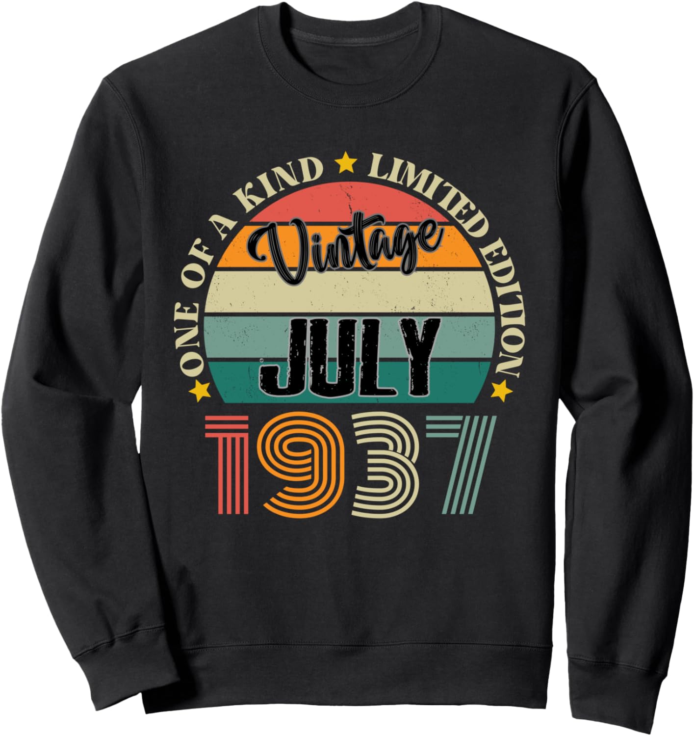

Винтажная толстовка в стиле ретро, посвященная 87-летию, июль 1937 года Vintage Birthday Retro Limited Edition Retro Gifts, черный