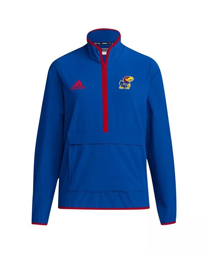 Мужская толстовка Royal Kansas Jayhawks Coaches Sideline Half Zip adidas — фото 3