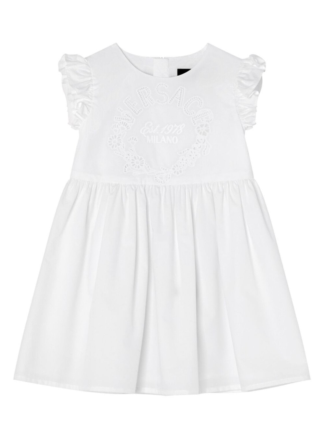 

Versace Kids платье с английской вышивкой, белый