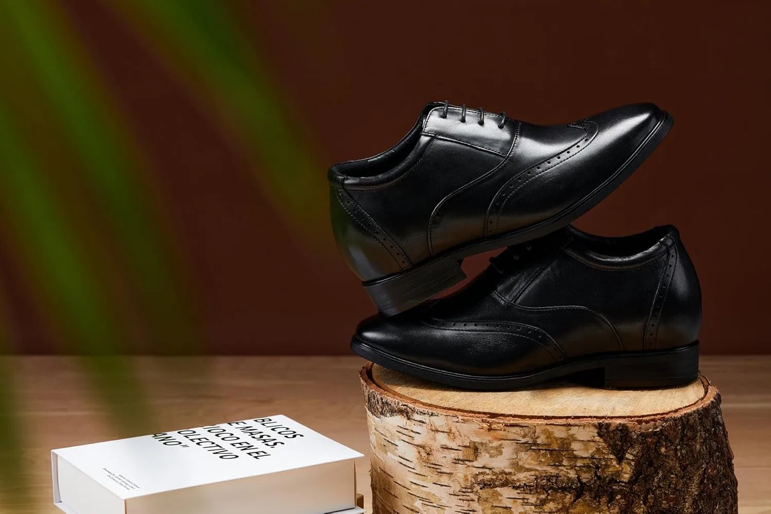 Туфли CALTO - G51123-3.2 Inch Taller - Height Increasing Lift Shoes (Black Lace-Up Wing Tip) — фото 3
