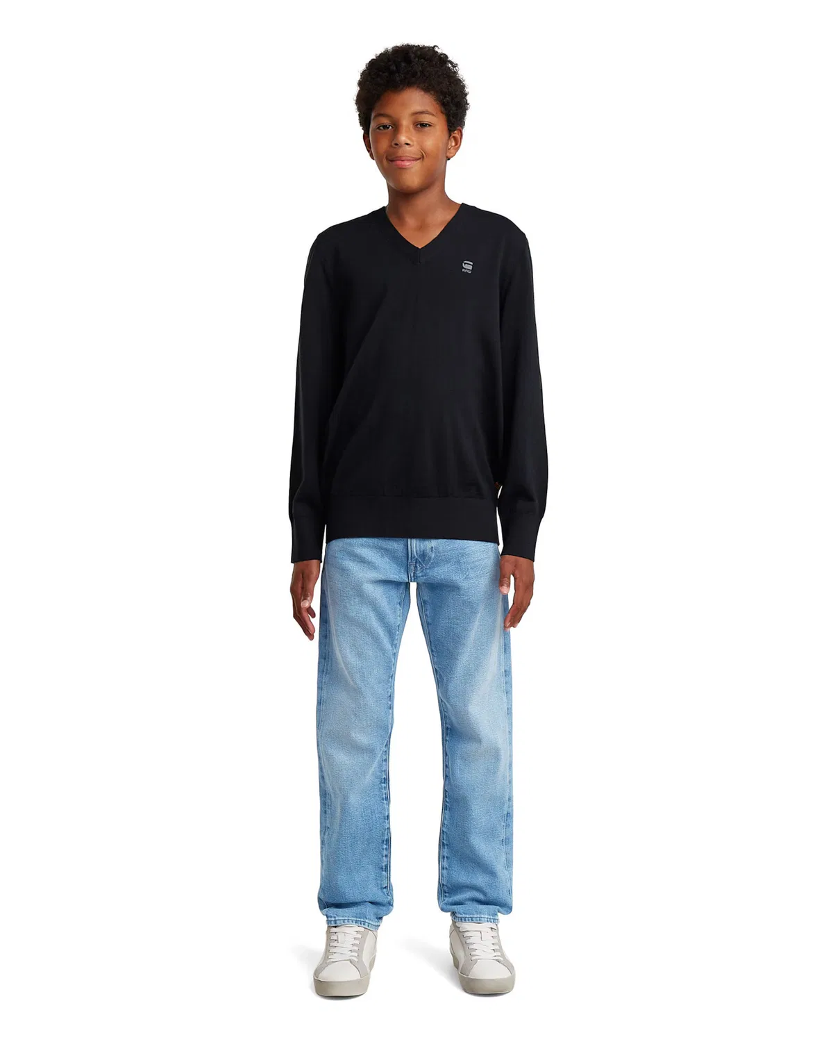 Джинсы G-Star Regular Jeans Boys 3301 Straight Tapered Jeans синего цвета — фото 4