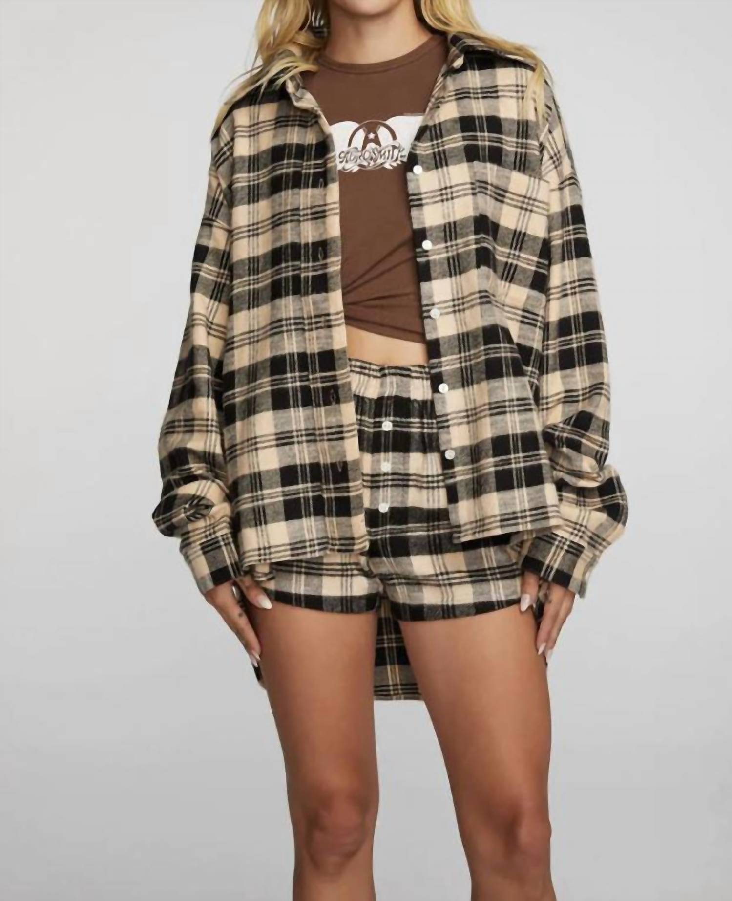 

Рубашка фланелевая с длинным рукавом на пуговицах в клетку London Plaid Chaser