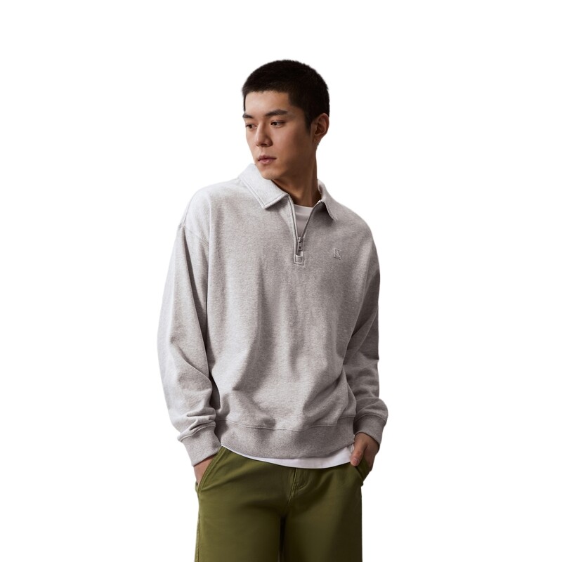 Толстовка мужская P01 - светло-серый вереск Calvin Klein, цвет P01 - Lt Gray Heather — фото 3