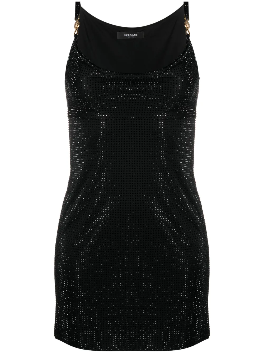 

Платье мини Medusa '95 с кристаллами VERSACE, черный