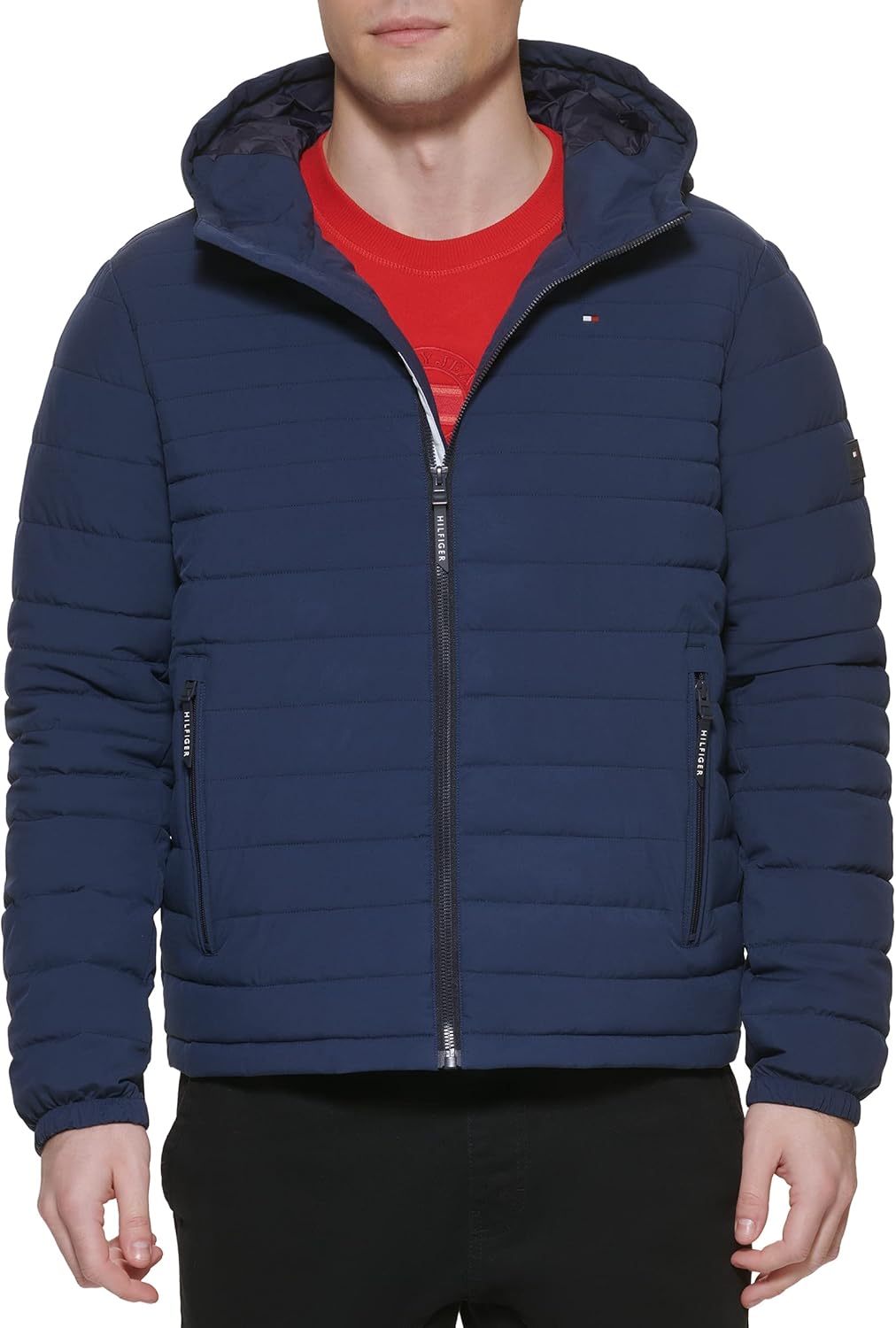 Мужская куртка Tommy Hilfiger из эластичного полиэстера с капюшоном, Midnight