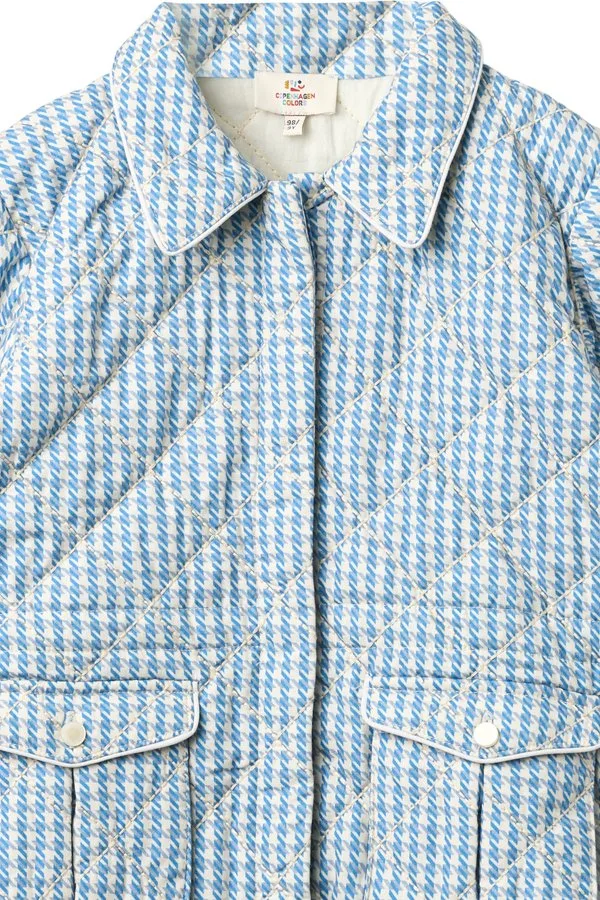 Легкая стеганая куртка с узором «гусиная лапка» Copenhagen Colors, Blue — фото 4