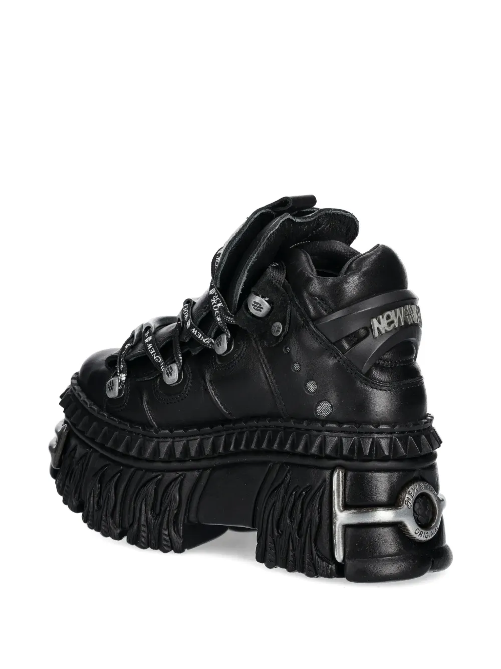 Кроссовки X Vetements на платформе с деталями из пламени NEW ROCK, черный — фото 3