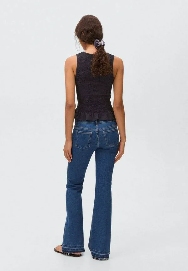 Подростковые джинсы-клеш Mango Kids, Dark Blue — фото 2