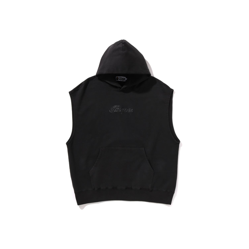 

Гармент-дайд безрукавный худи A BATHING APE, черный BKX