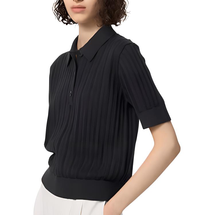 

UNIQLO Comptoir Des Cotonniers Collaboration SS25 поло для женщин Black