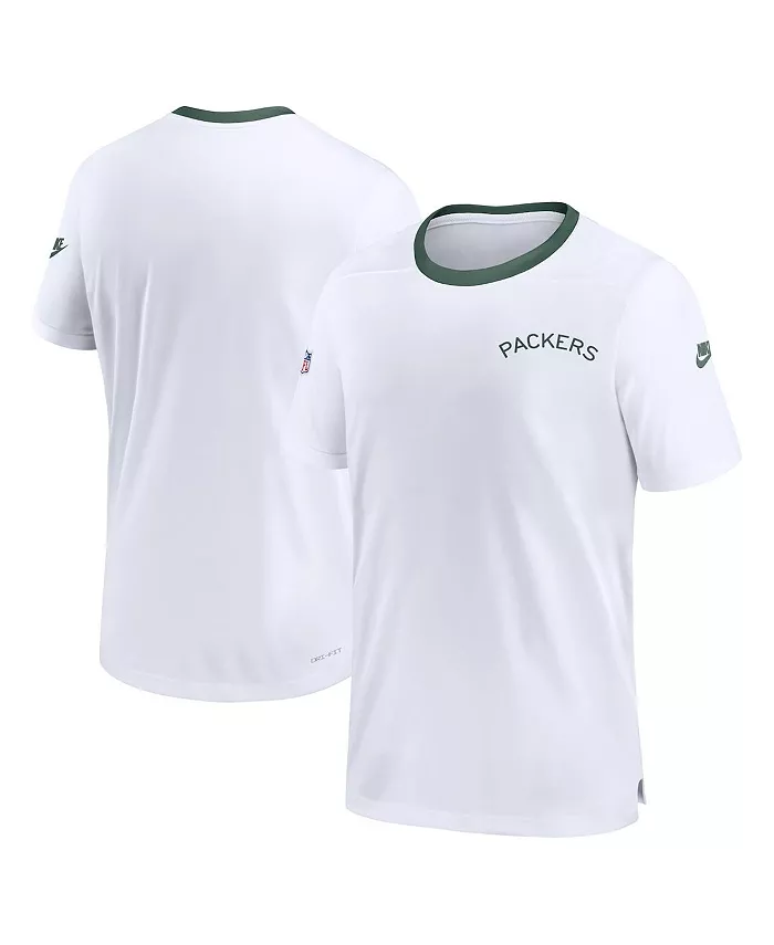 Мужская белая альтернативная производительная футболка Green Bay Packers Sideline Coaches Nike — фото 3