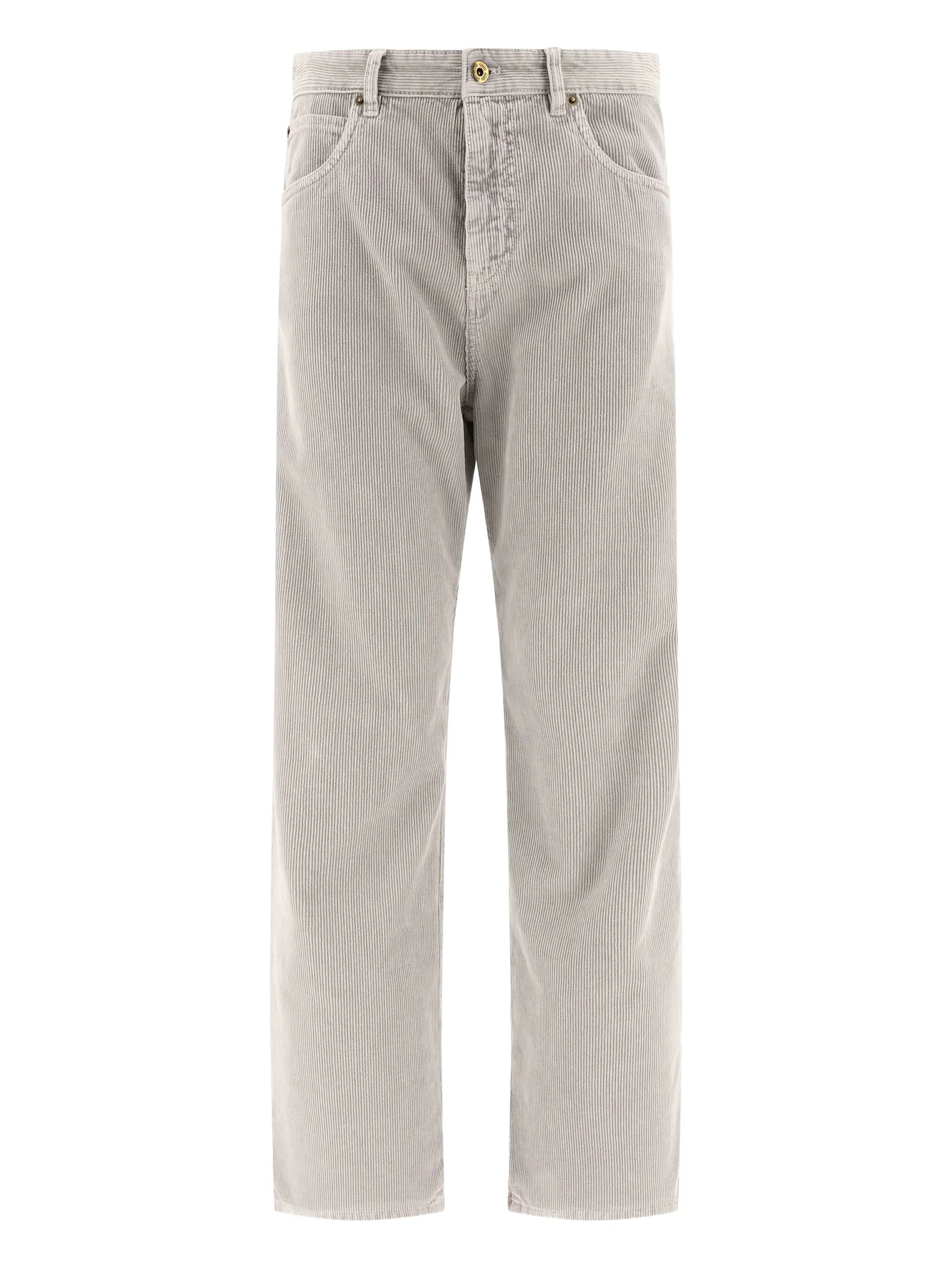 

Вельветовые брюки с вышитым логотипом Miu Miu, серый