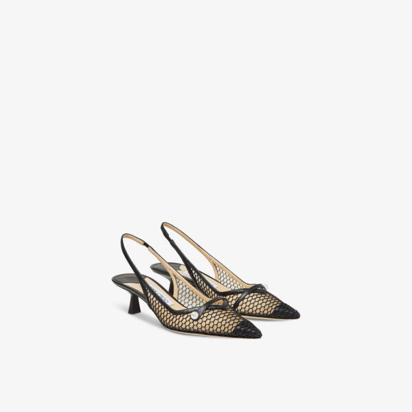 Туфли Amita 45 с острым носком и сетчатым каблуком Jimmy Choo, черный — фото 3