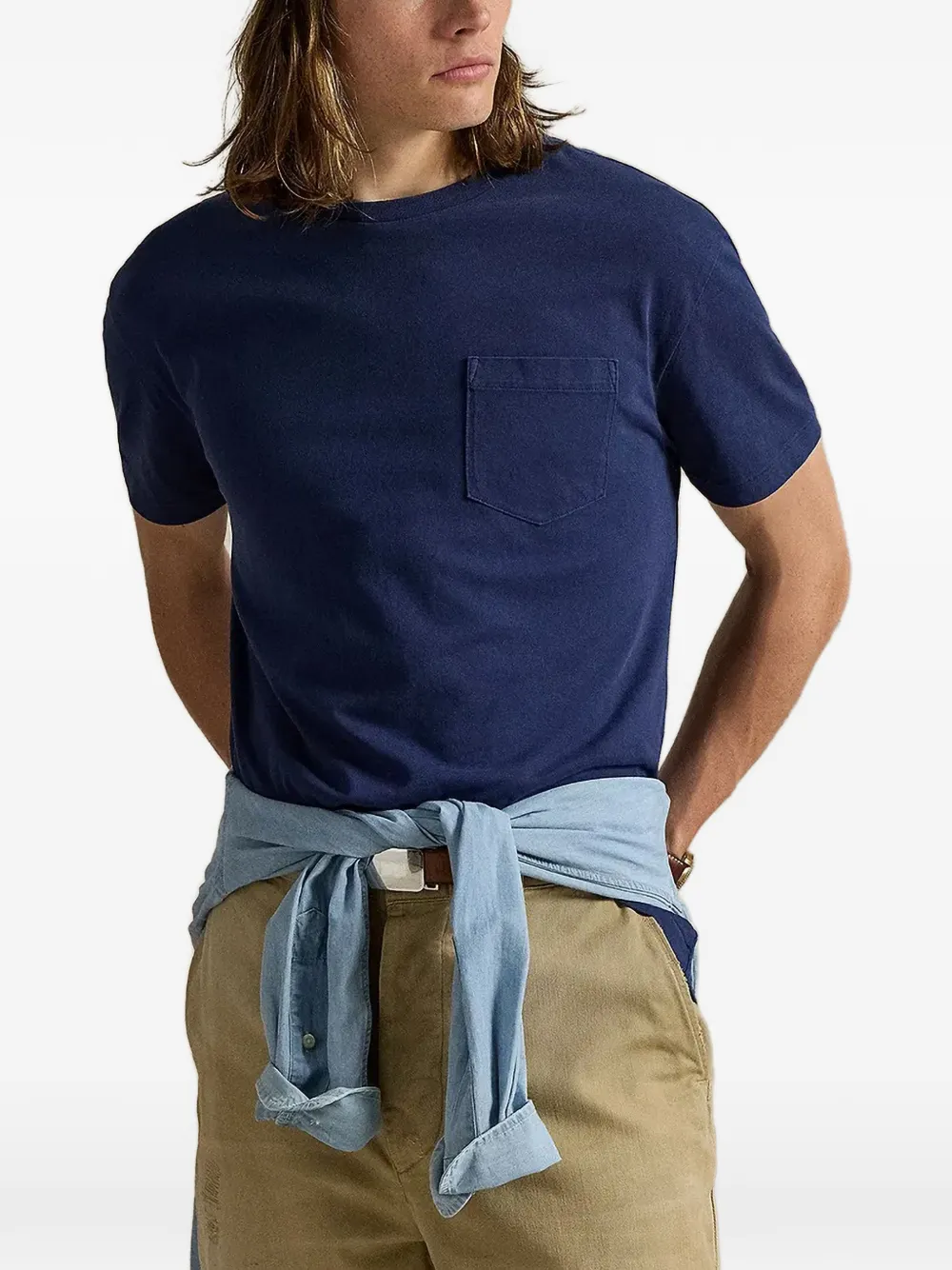 Футболка с накладным карманом Polo Ralph Lauren, синий — фото 2