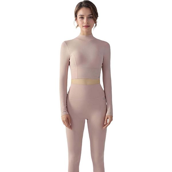 

Женский лонгслив-кроп с открытой спиной и высоким воротом Anna-Kaci, Pink