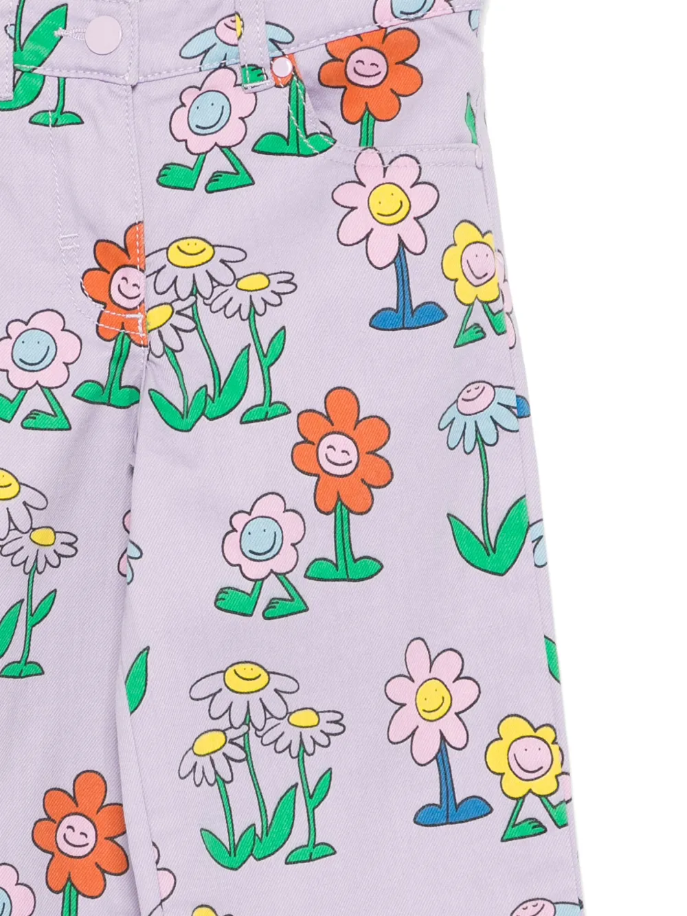 Брюки с цветочным принтом Stella McCartney Kids, фиолетовый — фото 3