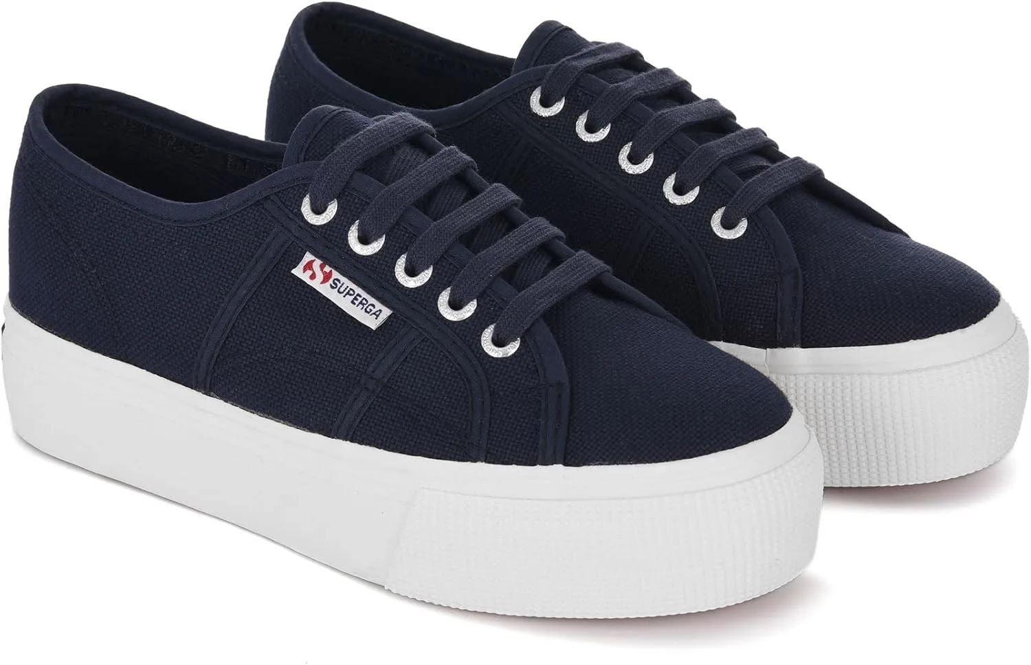 Унисекс взрослые кроссовки Superga 2730-Cotu Oxford, белый/темно-синий — фото 3