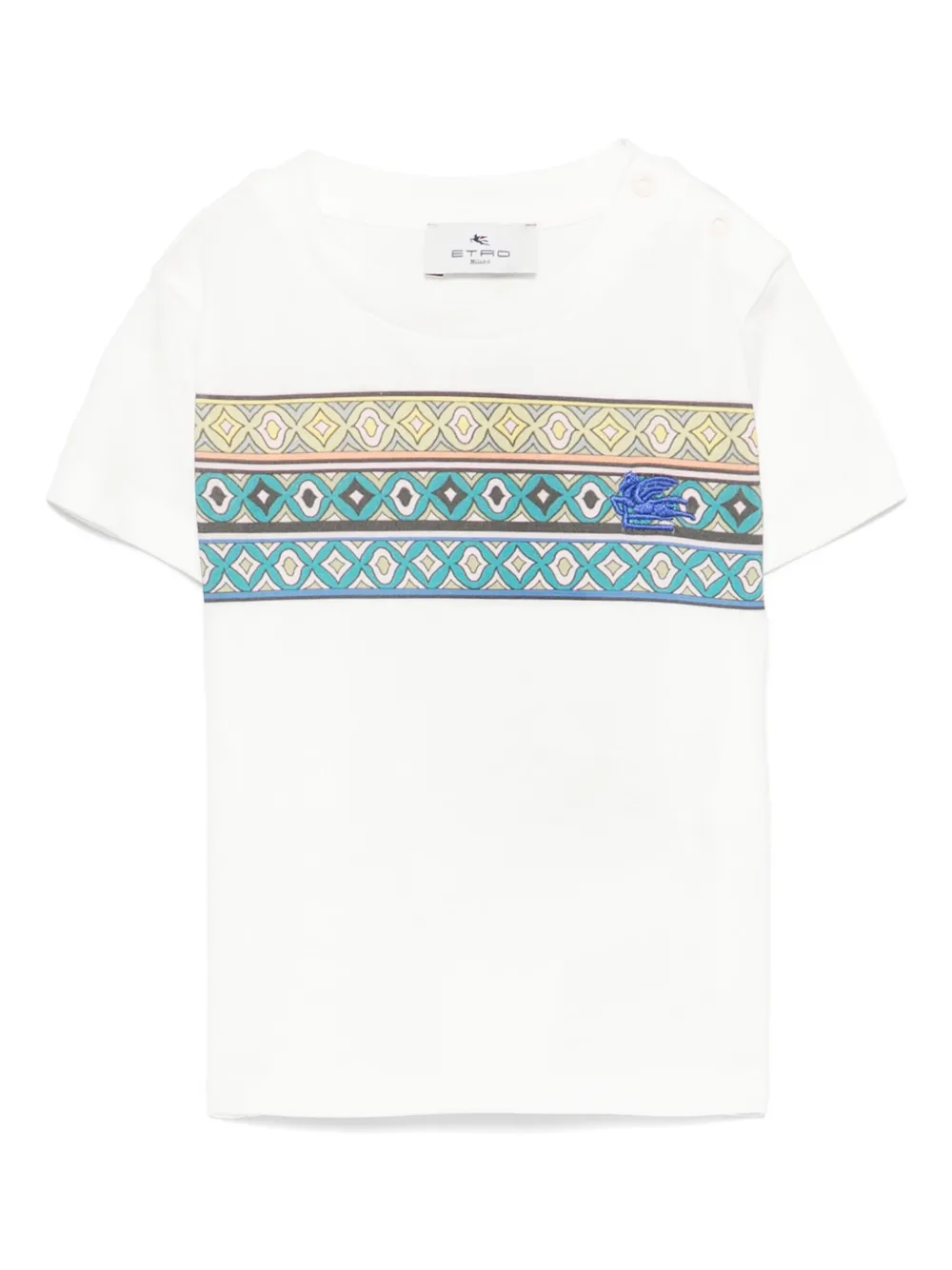 

Футболка с геометричным принтом ETRO KIDS, белый