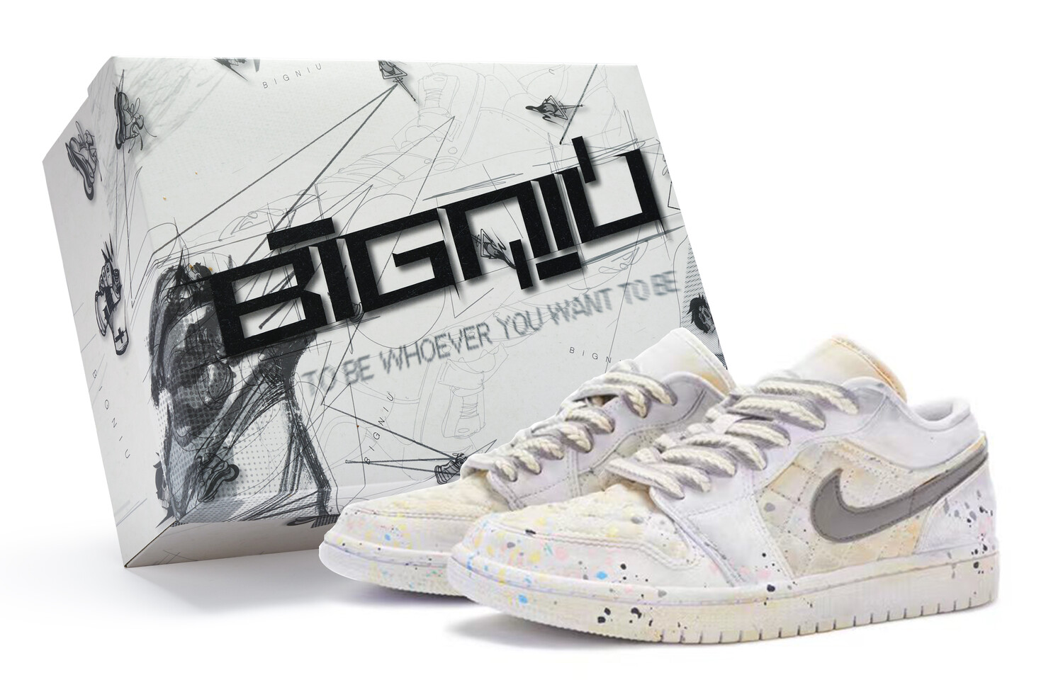

Кроссовки Air JORDAN 1 Vintage Basketball Shoes Women's Low-Top White Beige
