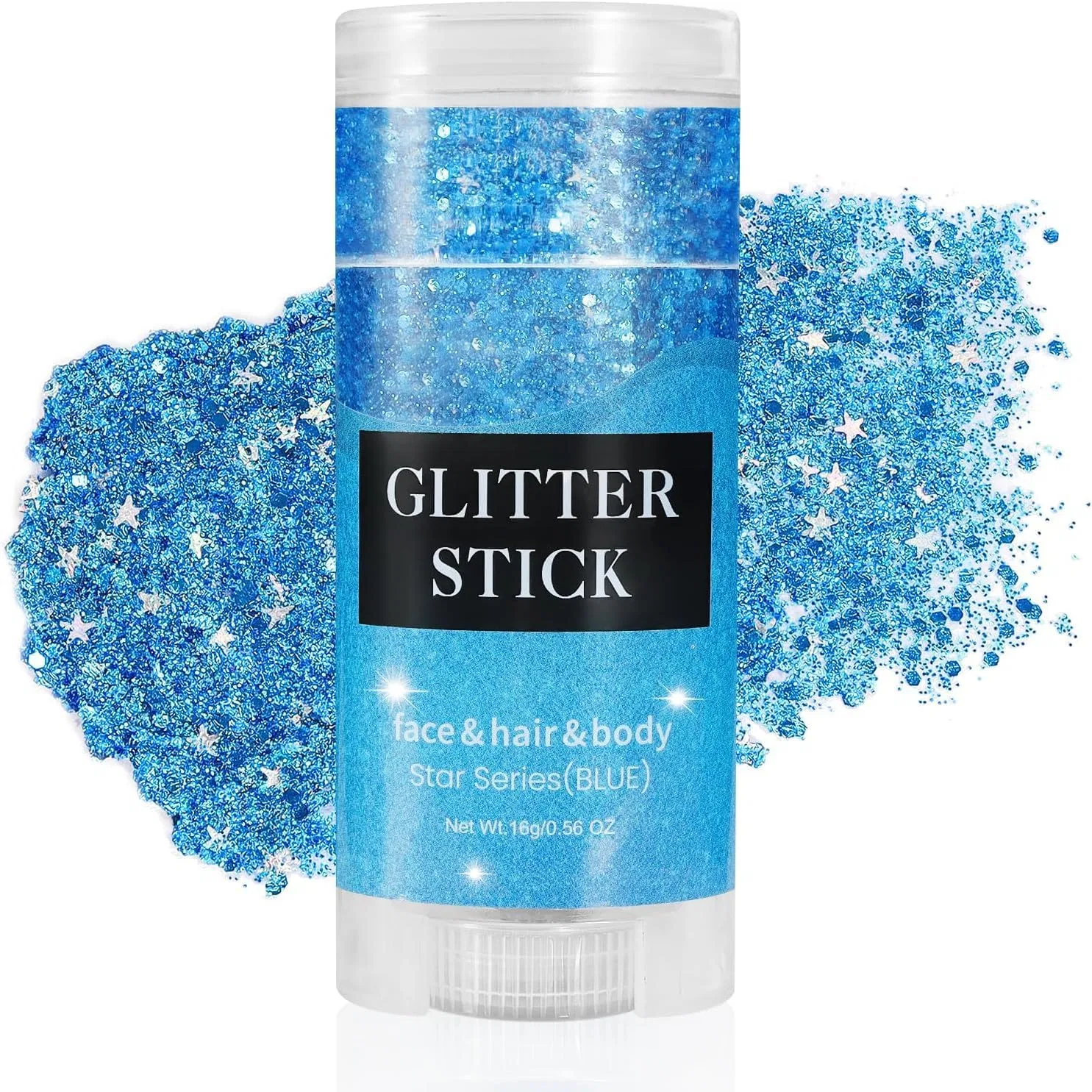 Синий глиттер-карандаш для лица и тела «Rotating Mermaid Face Glitter Pen» от Go Ho Go Ho, 06# Blue Body Glitter Stick