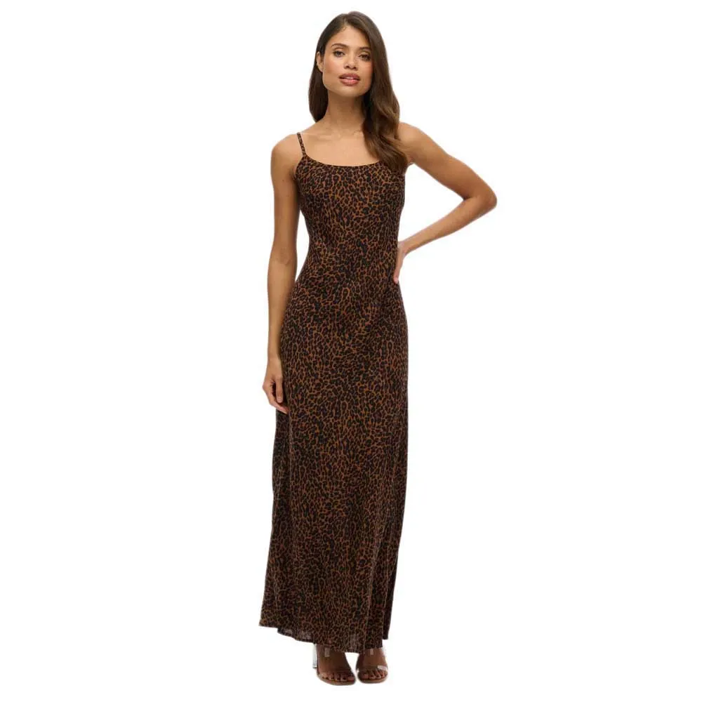 

Платье Superdry Bias Cut Maxi Slip long, коричневый