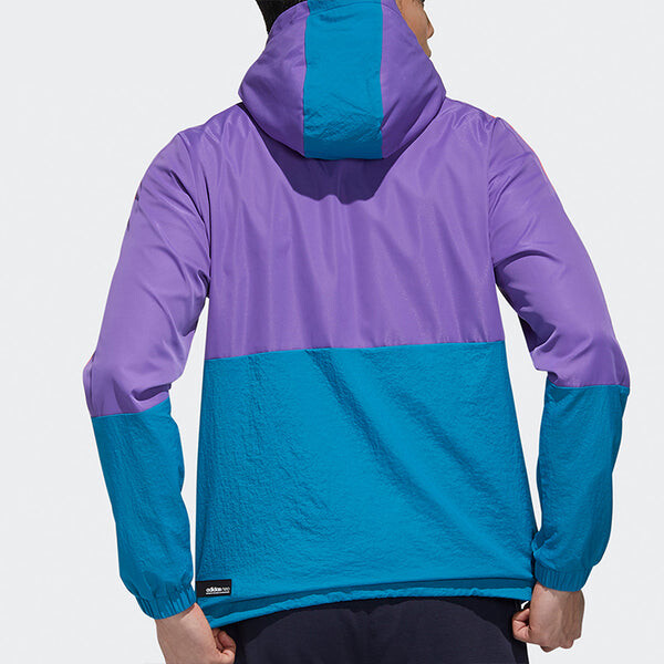 Куртка neo m ss cs wb zipper cardigan windproof colorblock sports hooded jacket purple Adidas, фиолетовый — фото 4