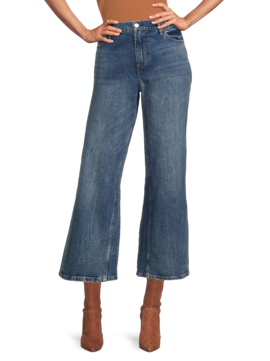

Укороченные джинсы Erine Wide Leg Alice + Olivia, цвет Brooklyn Blue