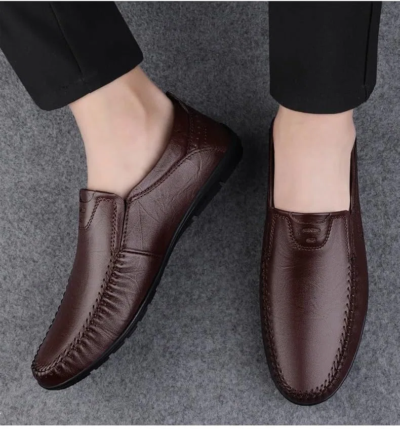 Лоферы мужские кожаные, Loafers, коричневый SayfuR — фото 4
