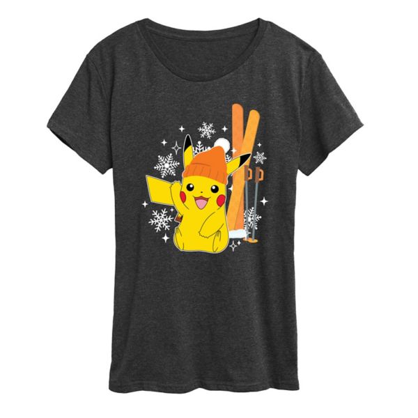 

Женская футболка pokemon pika skii Licensed Character, серый