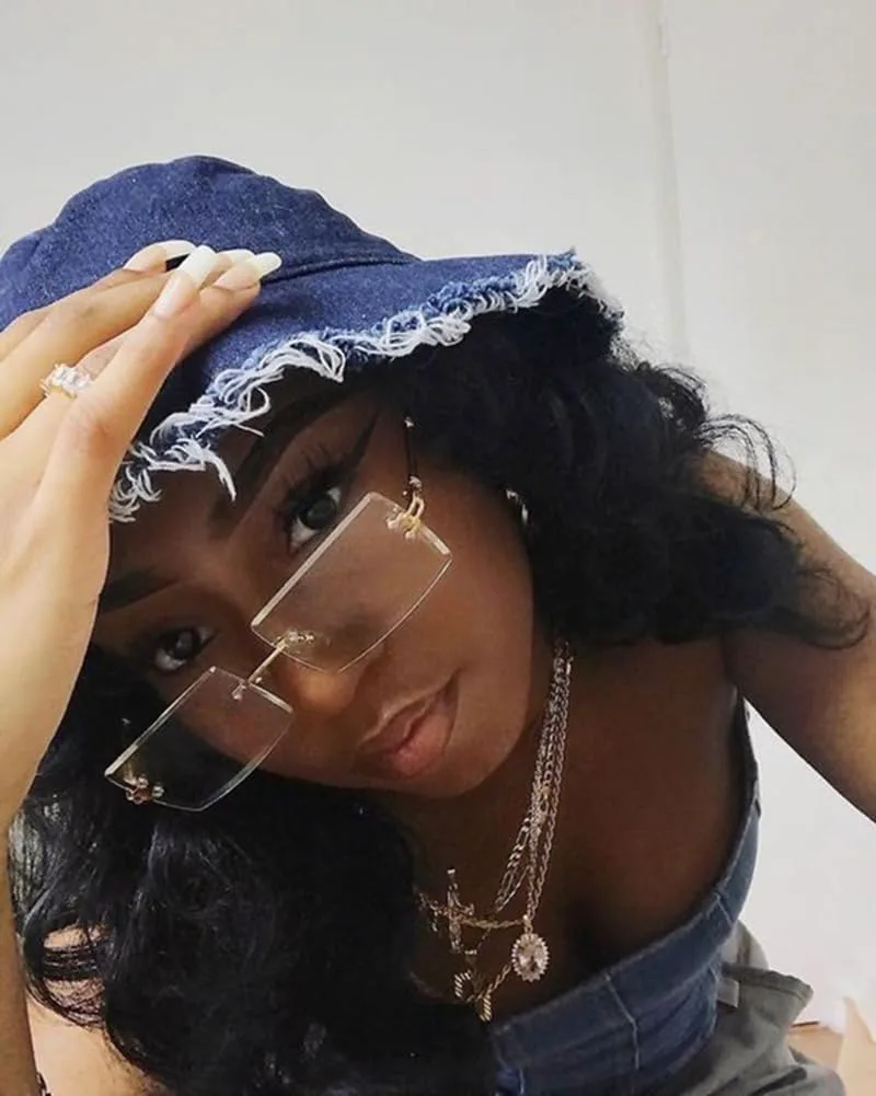 

Солнцезащитные очки SORVINO без оправы, прямоугольной формы, для женщин и мужчин, модные, с прозрачными линзами розового и голубого цвета, без оправы, Grey