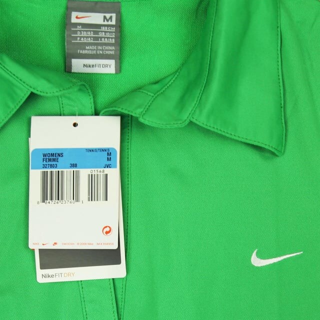Рубашка поло с короткими рукавами Dri Fit зеленая женская теннисная рубашка 327803 388 Nike, зеленый — фото 2