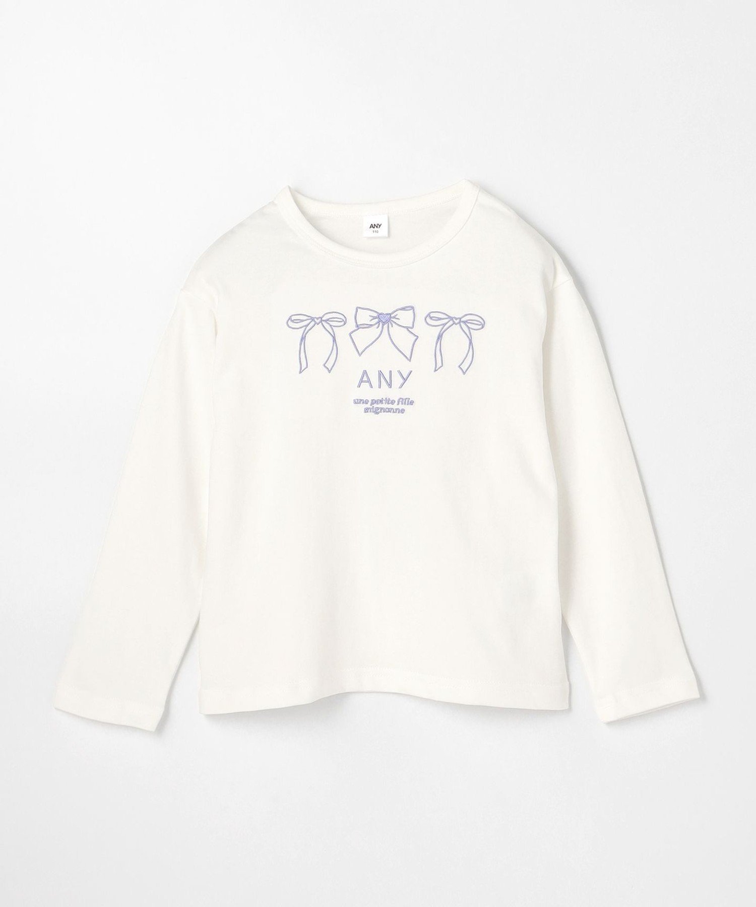 Любая футболка с длинным рукавом с вышивкой ANY KIDS, Off-white [001] — фото 4