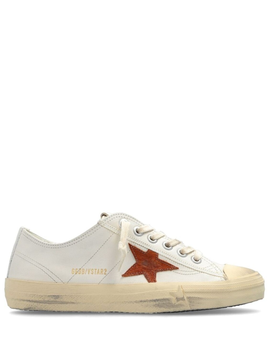 

Golden Goose кроссовки кожаные на шнуровке V-Star 2, нейтральный цвет