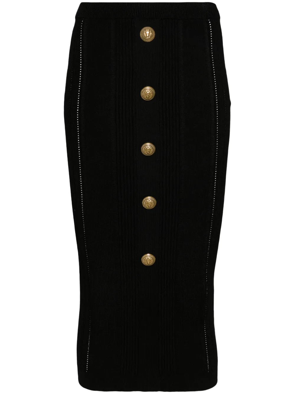 

Юбка миди в рубчик BALMAIN, черный