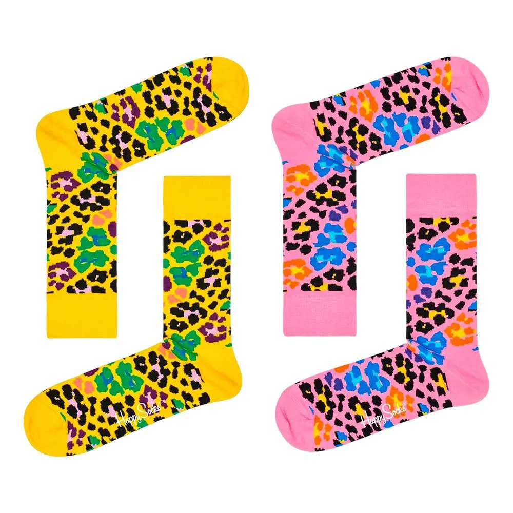 

Носки Happy Multi Leopard 2 pairs, розовый/желтый