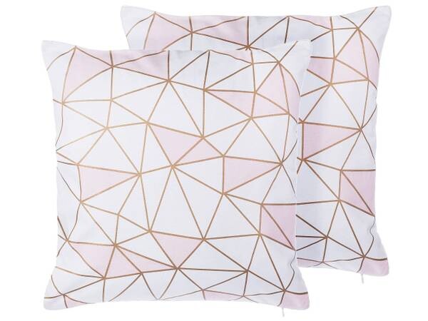 

Подушка Beliani 2 шт CLARKIA, 45x45x45 см цвет gold/pink/weiß