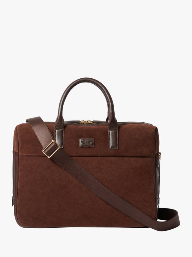

Сумка для ноутбука из замши цвета mocha OSPREY LONDON, Bitter Chocolate