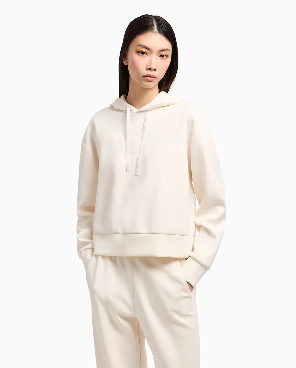 

Женская худи с капюшоном из ткани с эффектом скаба Armani Exchange, цвет Crudo