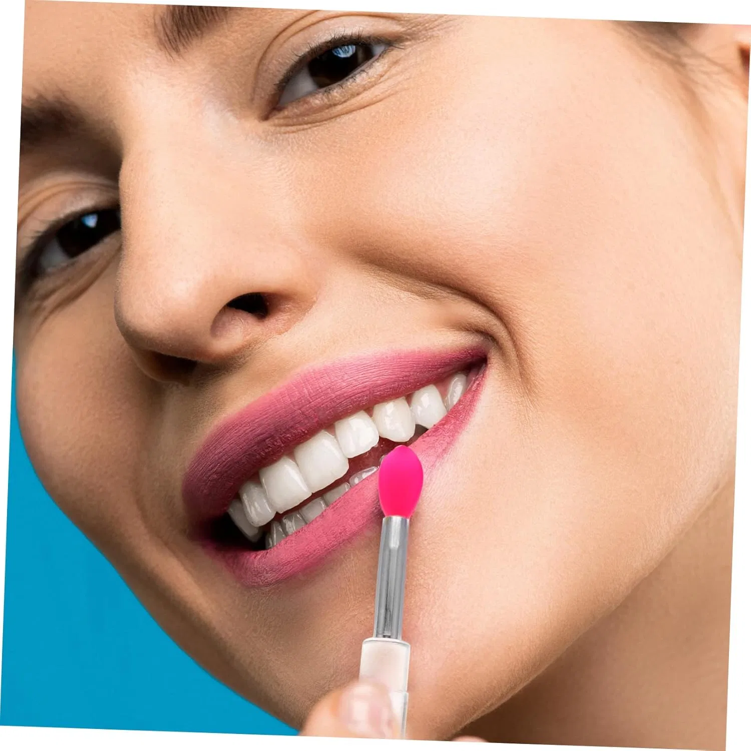 Силиконовая кисть для губ Beaupretty 8 штук с колпачком прозрачная — фото 3
