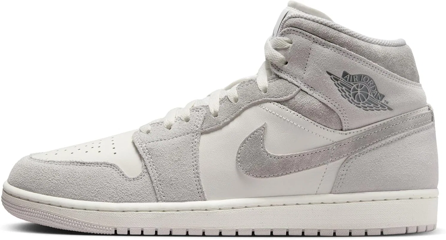 Кроссовки Air Jordan 1 Mid SE, Nike, Neutral Grey/Sail/Smoke Grey