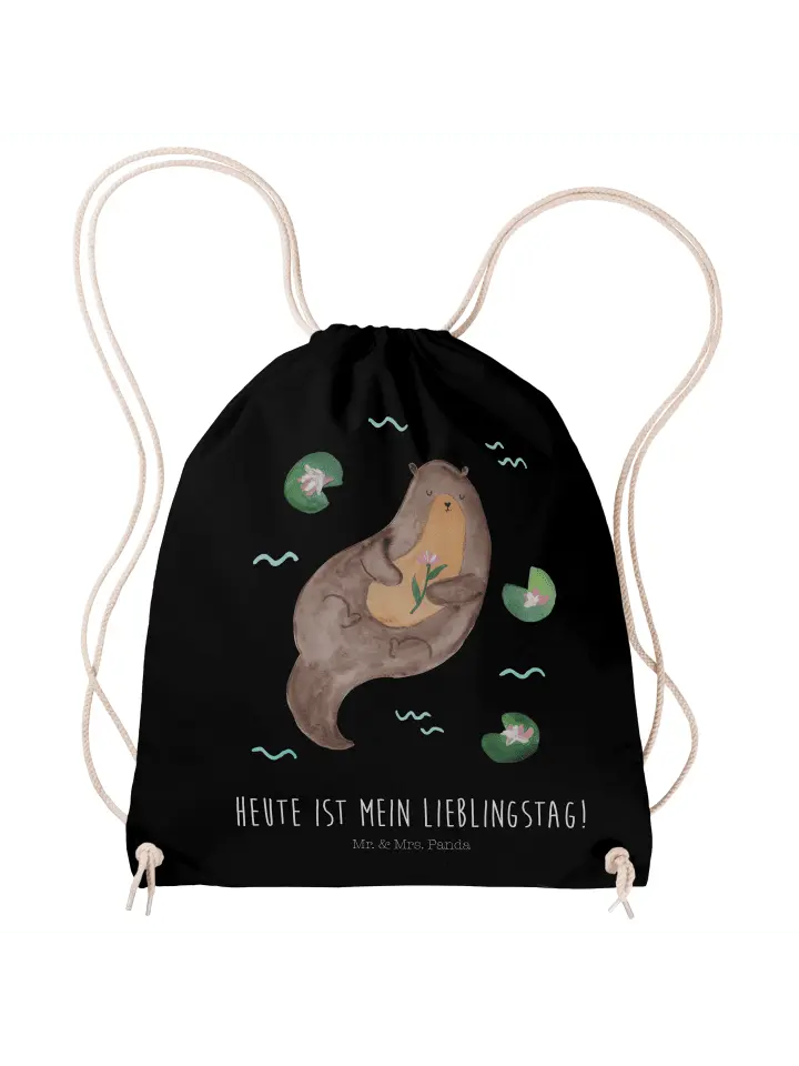 

Спортивная сумка Mr & Mrs Panda Sportbeutel Otter Seerose, черный